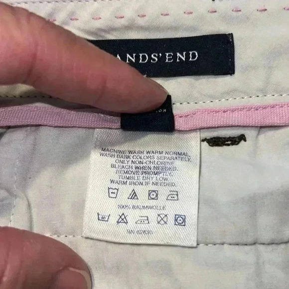 Lands End Crop Printed Brown and White Pants Z10 - Picture 4 of 6